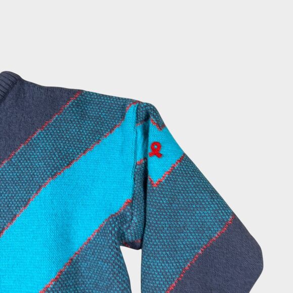 Vtg 80s Demetre Ski Sweater Mens S Wool Geometric Knit USA Made Retro Gorpcore M - Picture 3 of 10